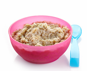 Image showing Bowl of oats porridge
