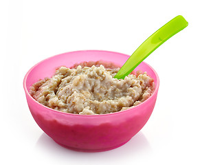 Image showing Bowl of oats porridge