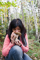 Image showing Woman with mushrooms