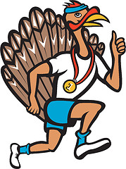 Image showing Turkey Run Runner Thumb Up Cartoon