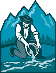 Image showing Gold Prospector Miner Pan Retro