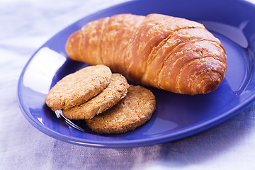 Image showing Croissant and biscuit