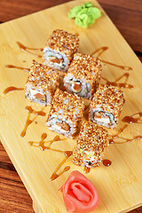 Image showing sesame sushi rolls