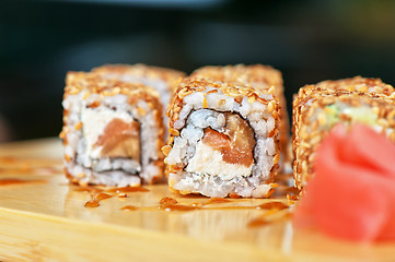 Image showing sesame sushi rolls