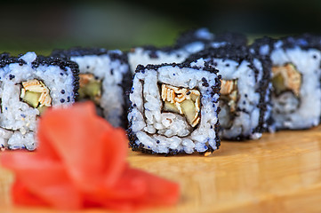 Image showing tobico sushi rolls