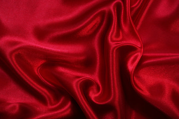 Image showing Smooth elegant red silk as background