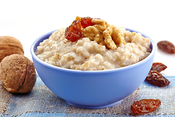 Image showing Bowl of oats porridge