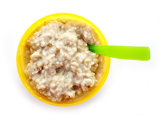 Image showing Bowl of oats porridge