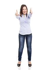 Image showing Woman with thumbs up