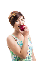 Image showing Eating a apple