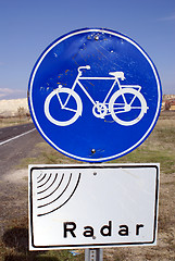 Image showing Blue road sign
