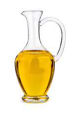 Image showing Sunflower seed oil in glass decanter