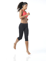 Image showing fit woman on white