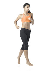 Image showing fit woman on white