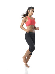 Image showing fit woman on white