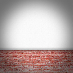 Image showing Empty room with red marble floor