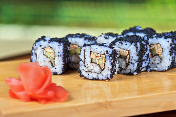 Image showing tobico sushi rolls