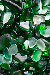 Image showing glass pieces polished by the sea