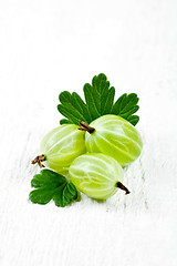 Image showing gooseberries with leaves