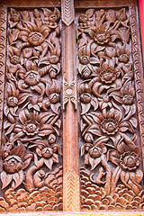 Image showing art of wood carving. Thai style