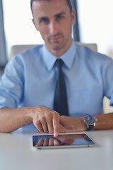 Image showing business man use tablet compuer at office