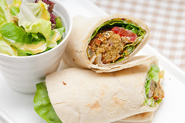 Image showing falafel pita bread roll wrap sandwich