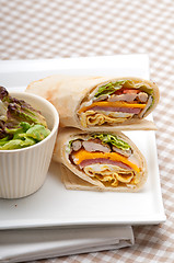 Image showing club sandwich pita bread roll