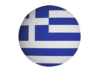 Image showing Greek flag on football