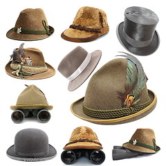 Image showing collection of oktoberfest and hunting hats