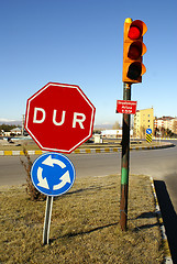 Image showing Red road sign