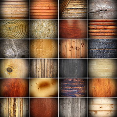 Image showing large collection of wooden textures