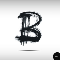 Image showing Calligraphic watercolor letter B