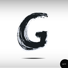 Image showing Calligraphic watercolor letter G