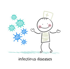 Image showing infectious diseases stands next to infection