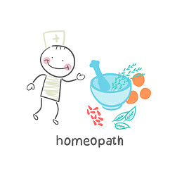 Image showing homeopath medicine prepared from plants