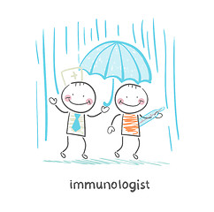 Image showing immunologist umbrella covers the patient