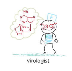 Image showing virologist  thinking about the formula