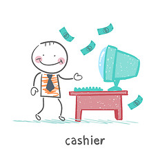 Image showing cashier at the workplace