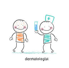 Image showing dermatologist giving medicine patient
