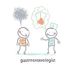 Image showing gastroenterologist tells the patient about the disease