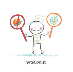 Image showing nutritionist  promotes healthy food