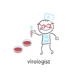 Image showing virologist  working with a test tube