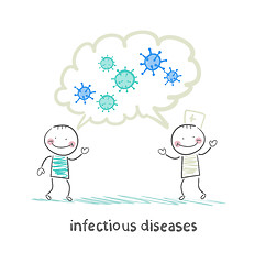 Image showing infectious diseases specialist says with a patient about infecti