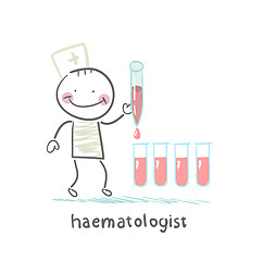 Image showing haematologist working with test tubes