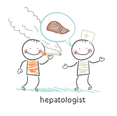 Image showing hepatologist says smoker of liver disease