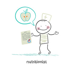 Image showing nutritionist shows the document speaks of healthy food