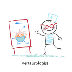 Image showing vertebrologist tells a presentation on the spine