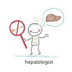 Image showing hepatologist promotes no smoking