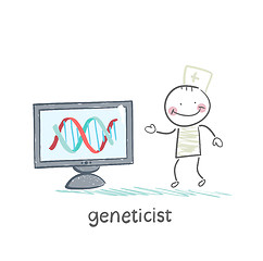 Image showing geneticist  at the computer