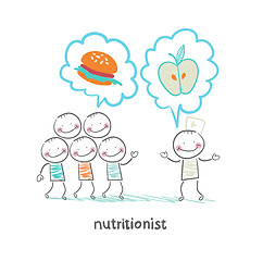 Image showing nutritionist  promotes healthy food